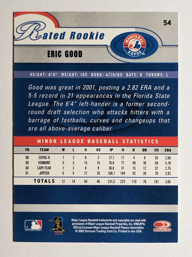 2003 Donruss #54 Eric Good RR