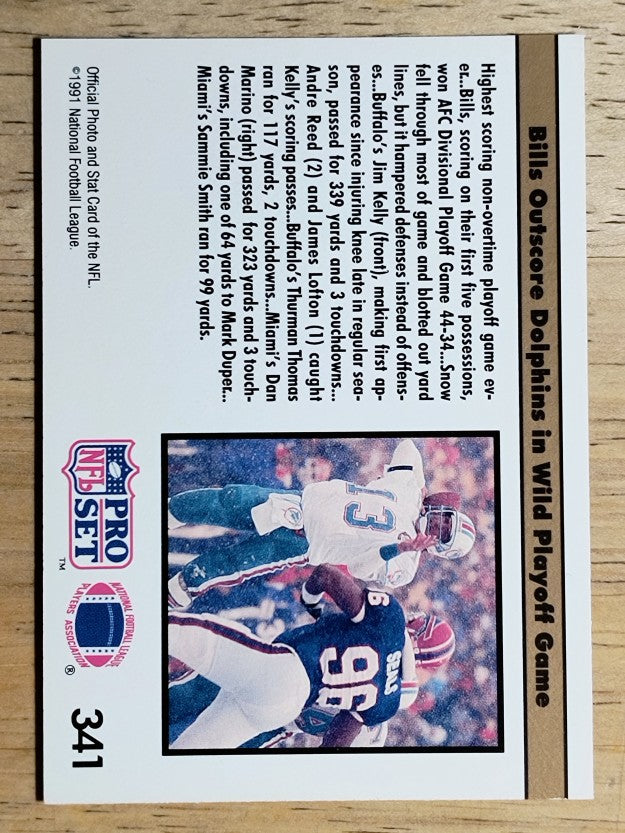 1991 Pro Set #341A Highest Scoring REP/NFLPA logo on back