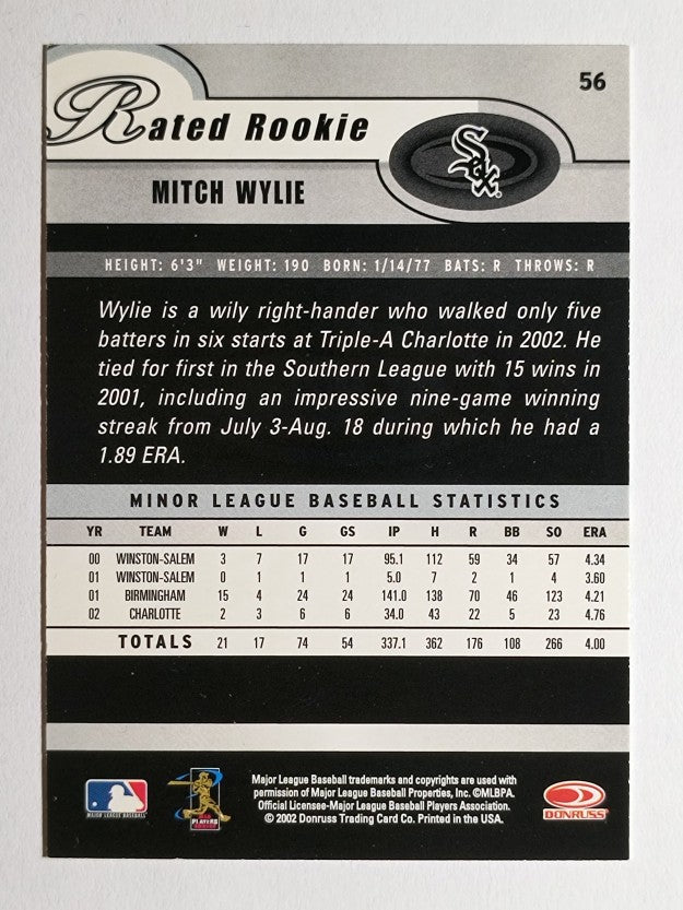 2003 Donruss #56 Mitch Wylie RR