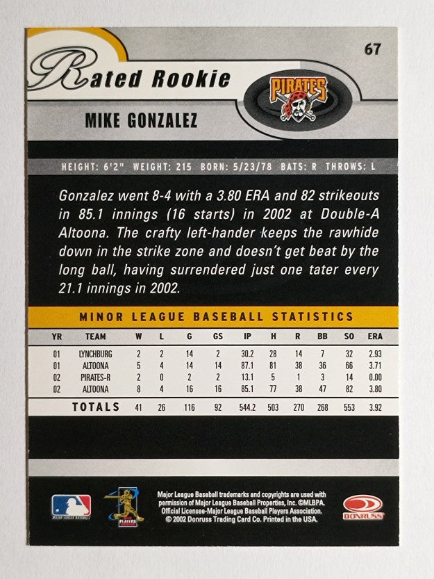 2003 Donruss #67 Mike Gonzalez RR