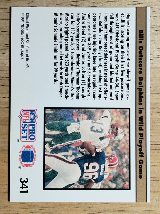1991 Pro Set #341A Highest Scoring REP/NFLPA logo on back