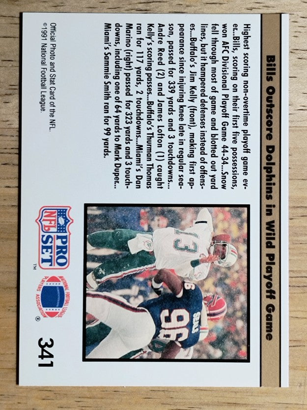 1991 Pro Set #341A Highest Scoring REP/NFLPA logo on back