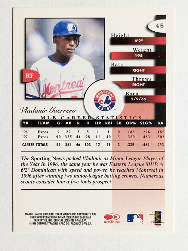 1998 Donruss Signature #46 Vladimir Guerrero