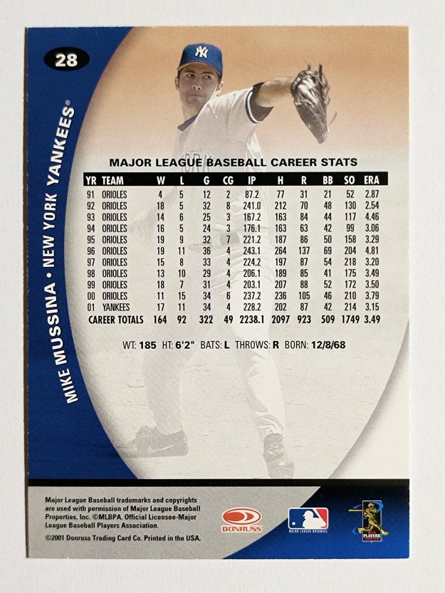 2001 Donruss Class of 2001 #28 Mike Mussina