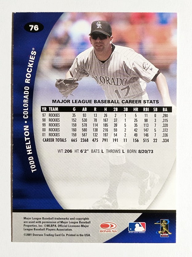 2001 Donruss Class of 2001 #76 Todd Helton