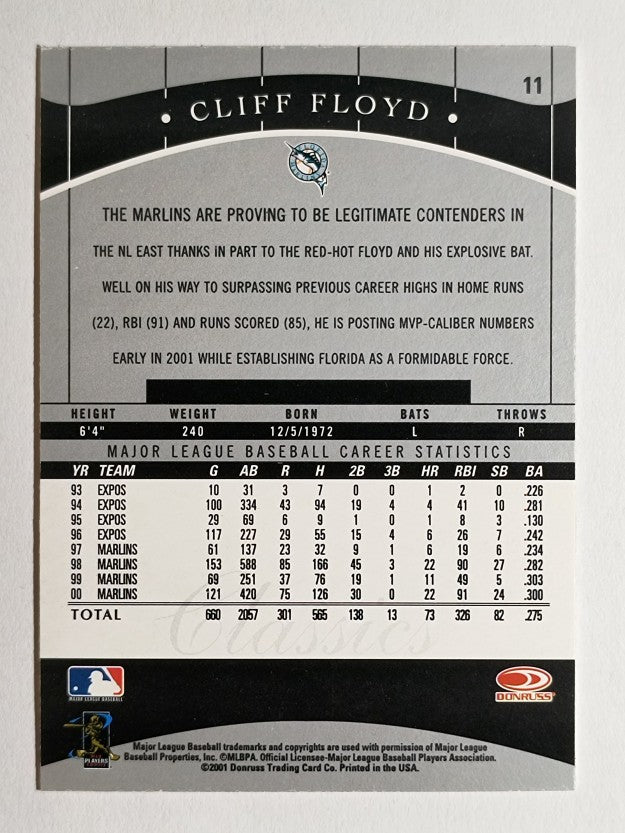 2001 Donruss Classics #11 Cliff Floyd