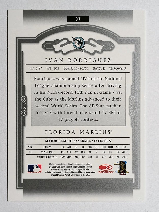 2004 Donruss Classics #97 Ivan Rodriguez