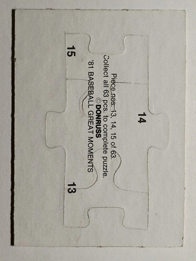 1982 Donruss Babe Ruth Puzzle #13 Ruth Puzzle 13-15
