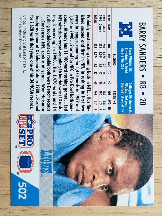 1991 Pro Set #502 Barry Sanders