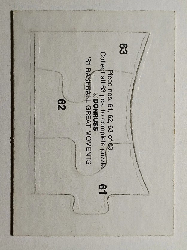 1982 Donruss Babe Ruth Puzzle #61 Ruth Puzzle 61-63