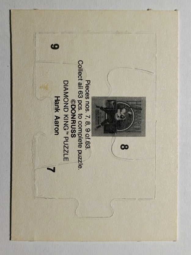 1986 Donruss Hank Aaron Puzzle #7 Aaron Puzzle 7-10