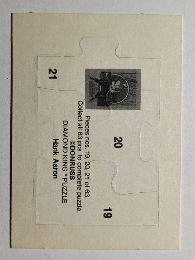 1986 Donruss Hank Aaron Puzzle #19 Aaron Puzzle 19-21