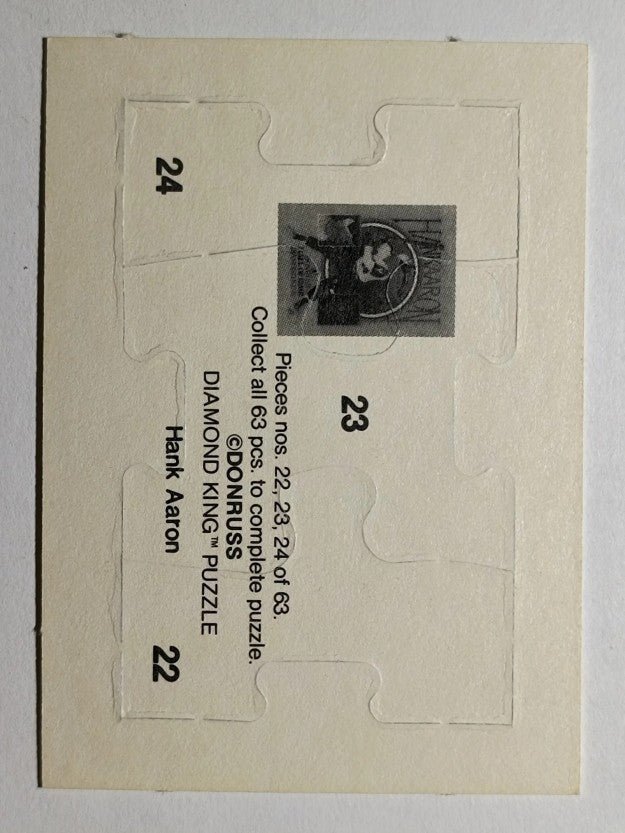 1986 Donruss Hank Aaron Puzzle #22 Aaron Puzzle 22-24