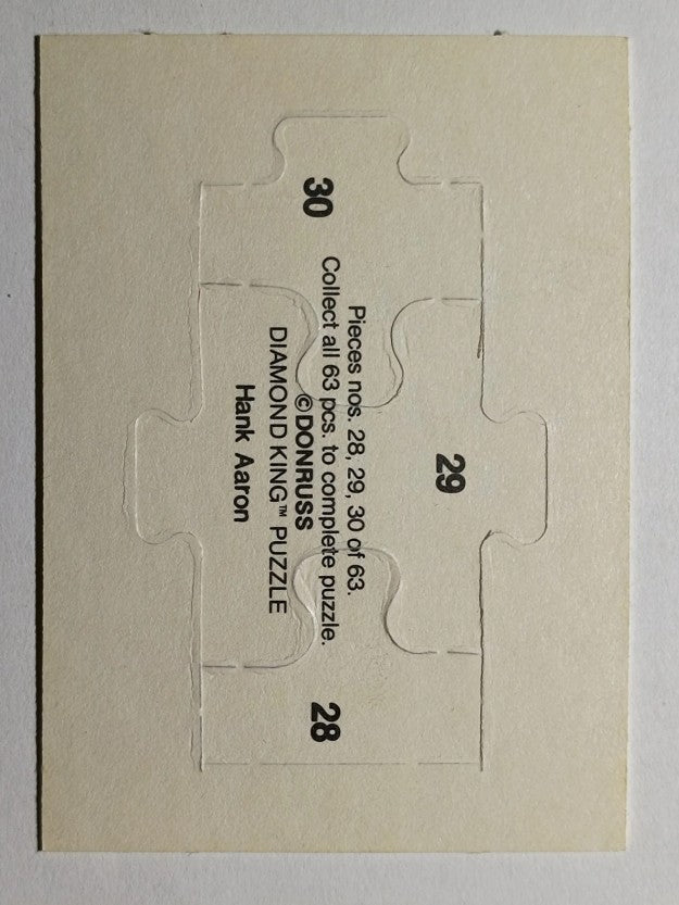 1986 Donruss Hank Aaron Puzzle #28 Aaron Puzzle 28-30