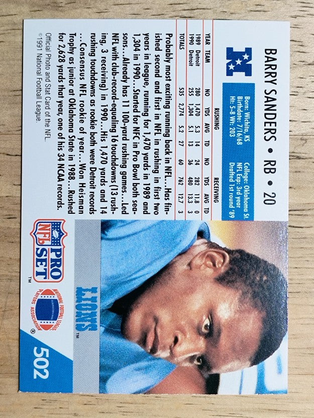 1991 Pro Set #502 Barry Sanders