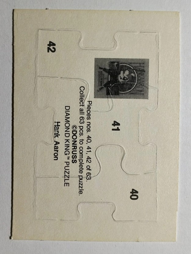 1986 Donruss Hank Aaron Puzzle #40 Aaron Puzzle 40-42
