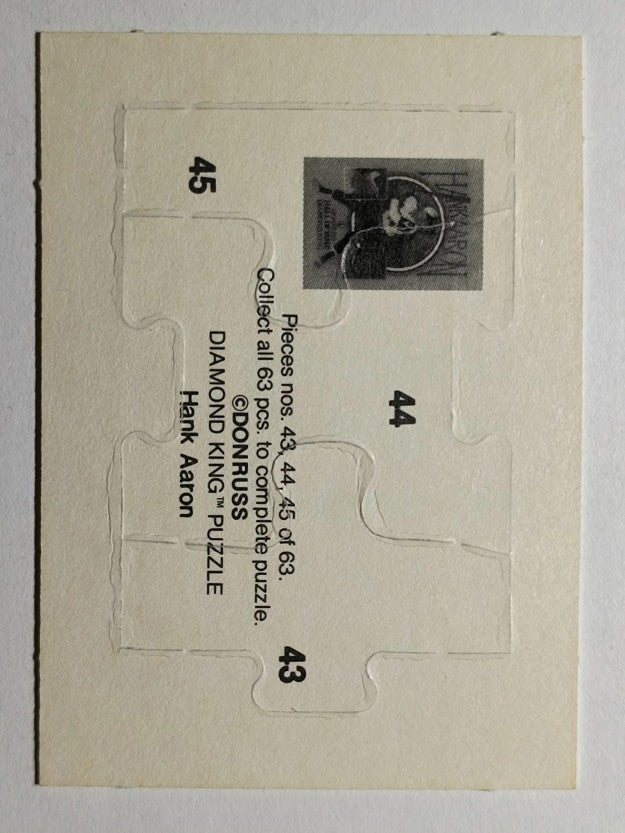 1986 Donruss Hank Aaron Puzzle #43 Aaron Puzzle 43-45