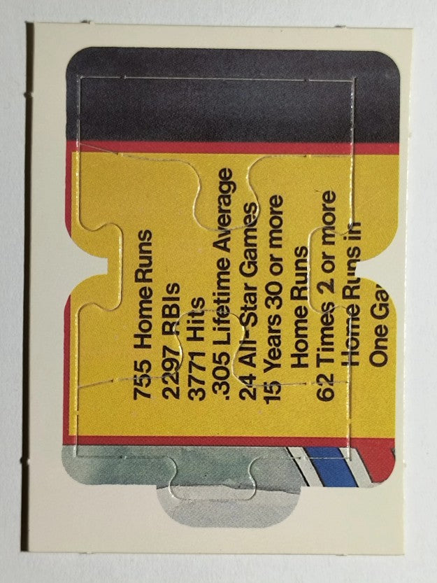 1986 Donruss Hank Aaron Puzzle #43 Aaron Puzzle 43-45