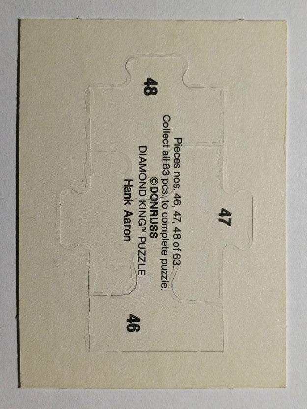 1986 Donruss Hank Aaron Puzzle #46 Aaron Puzzle 46-48