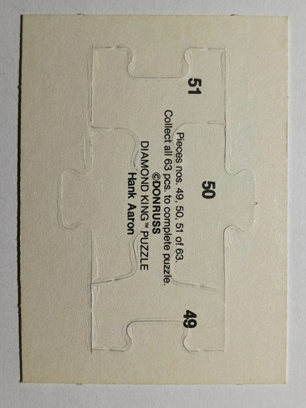 1986 Donruss Hank Aaron Puzzle #49 Aaron Puzzle 49-51