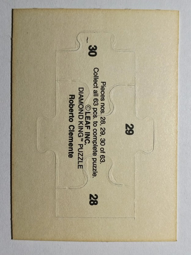 1987 Donruss Roberto Clemente Puzzle #28 Clemente Puzzle 28-30