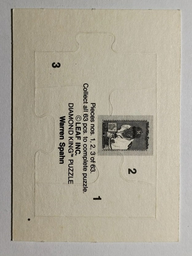 1989 Donruss Warren Spahn Puzzle #1 Spahn Puzzle 1-3