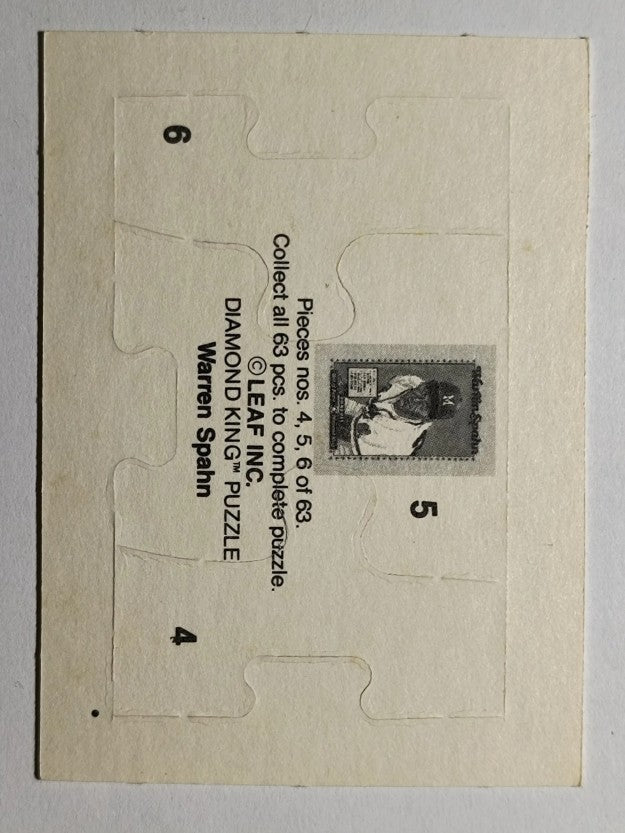 1989 Donruss Warren Spahn Puzzle #4 Spahn Puzzle 4-6