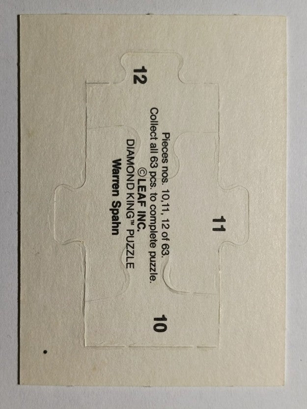 1989 Donruss Warren Spahn Puzzle #10 Spahn Puzzle 10-12