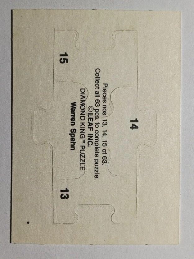 1989 Donruss Warren Spahn Puzzle #13 Spahn Puzzle 13-15