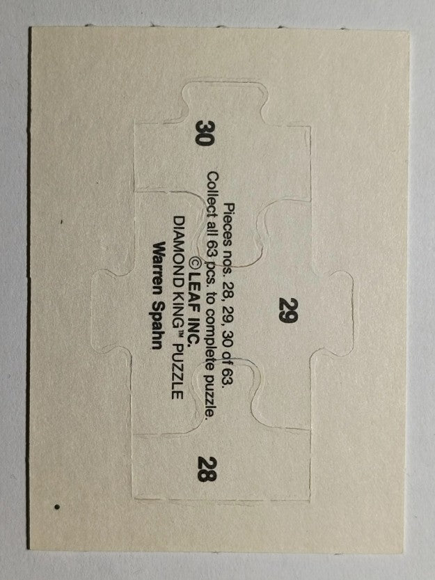 1989 Donruss Warren Spahn Puzzle #28 Spahn Puzzle 28-30