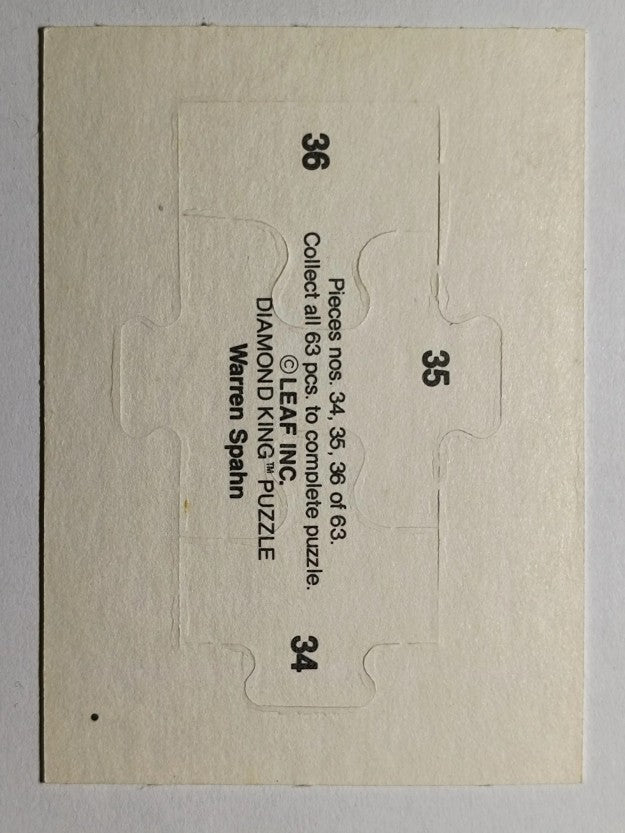1989 Donruss Warren Spahn Puzzle #34 Spahn Puzzle 34-36
