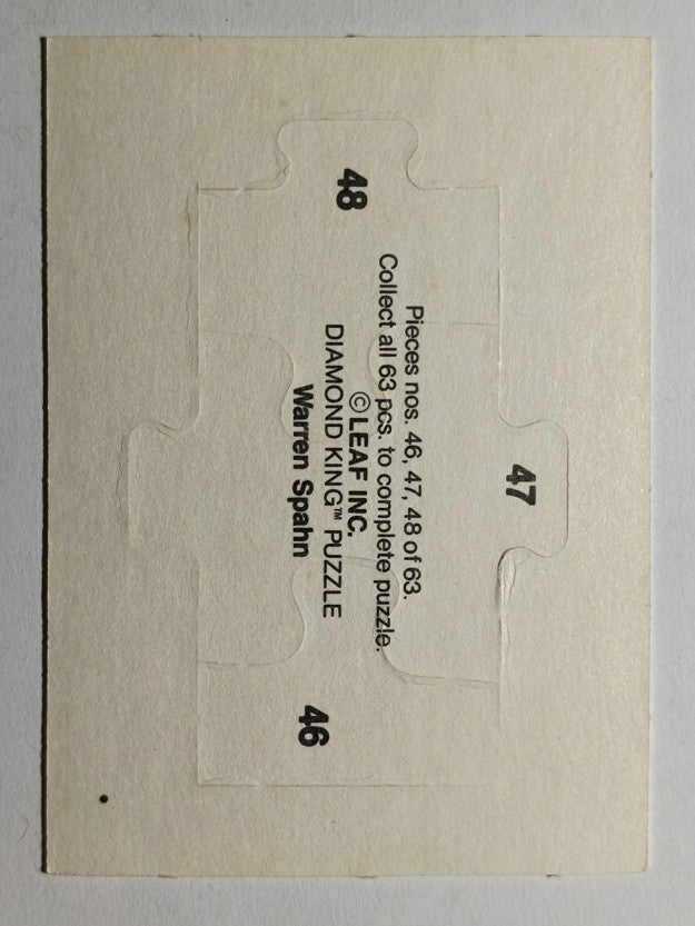 1989 Donruss Warren Spahn Puzzle #46 Spahn Puzzle 46-48