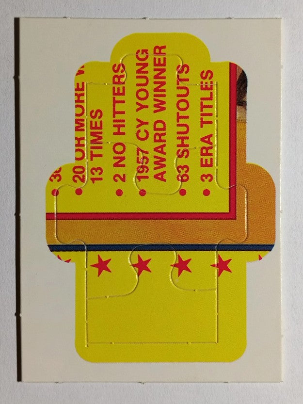 1989 Donruss Warren Spahn Puzzle #46 Spahn Puzzle 46-48