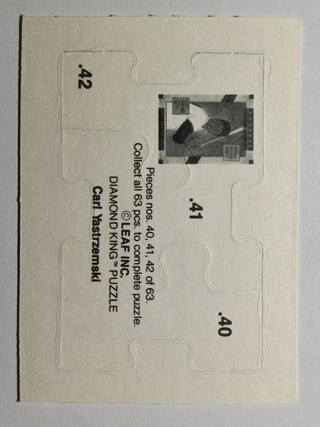 1990 Donruss Carl Yastrzemski Puzzle #40 Yastrzemski Puzzle 40-42