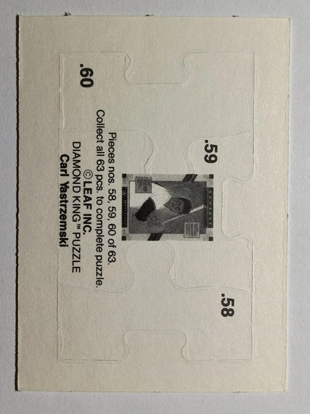 1990 Donruss Carl Yastrzemski Puzzle #58 Yastrzemski Puzzle 58-60