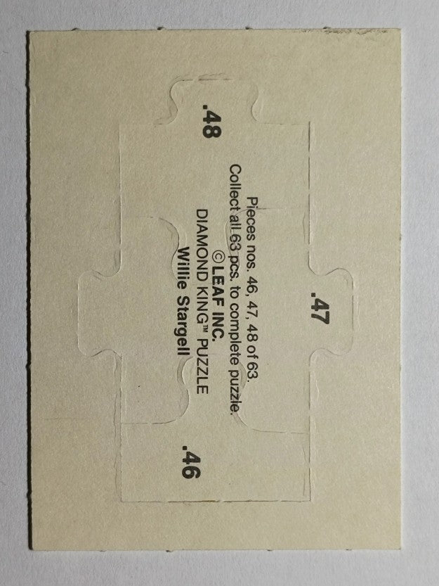 1991 Donruss Willie Stargell Puzzle #46 Stargell Puzzle 46-48