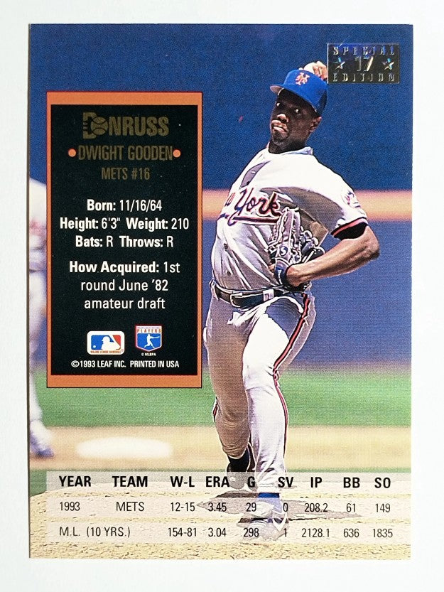 1994 Donruss Special Edition #17 Dwight Gooden