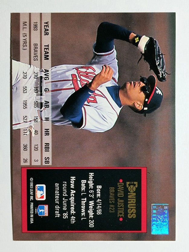 1994 Donruss Special Edition #25 David Justice