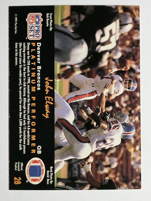 1991 Pro Set Platinum #28 John Elway