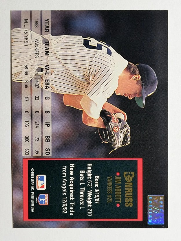 1994 Donruss Special Edition #77 Jim Abbott