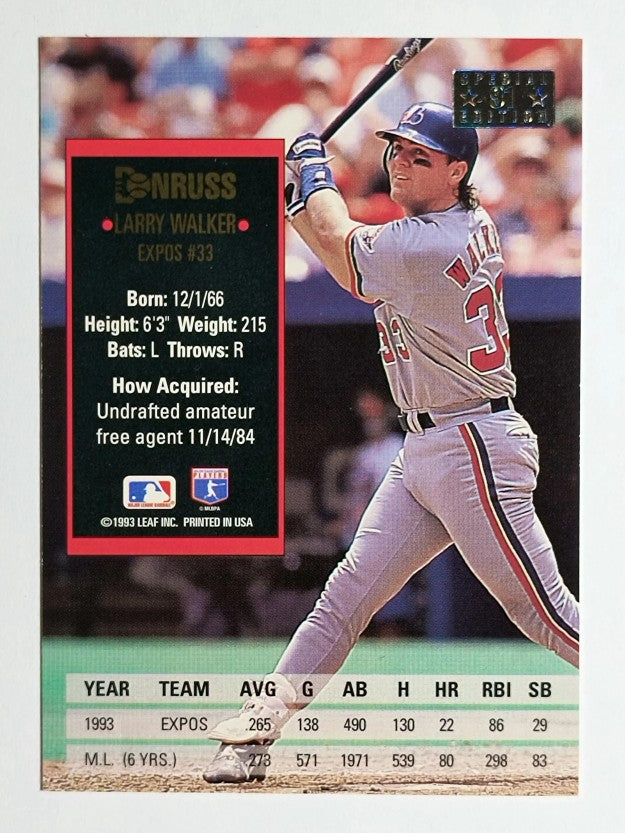 1994 Donruss Special Edition #91 Larry Walker