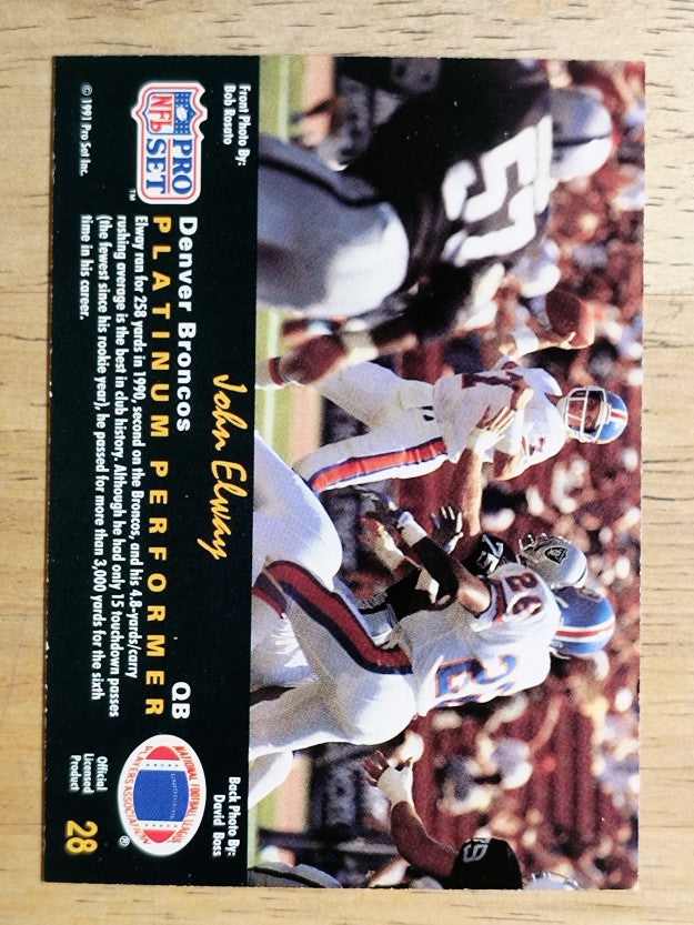 1991 Pro Set Platinum #28 John Elway