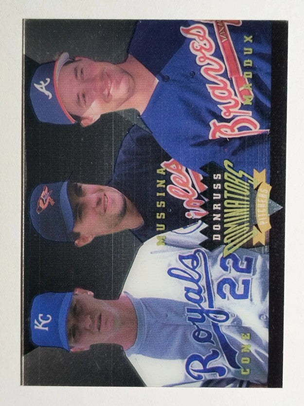 1995 Donruss Dominators #1 Greg Maddux/David Cone/Mike Mussina