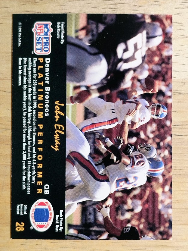 1991 Pro Set Platinum #28 John Elway