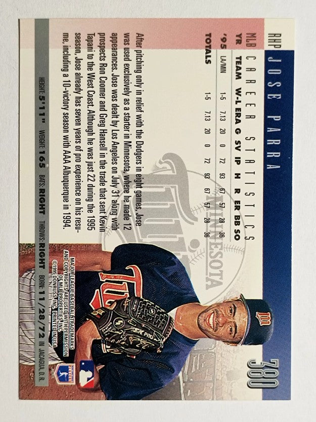 1996 Donruss #380 Jose Parra