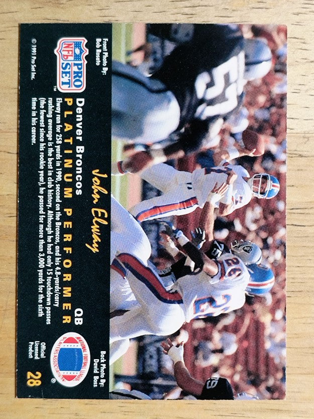 1991 Pro Set Platinum #28 John Elway