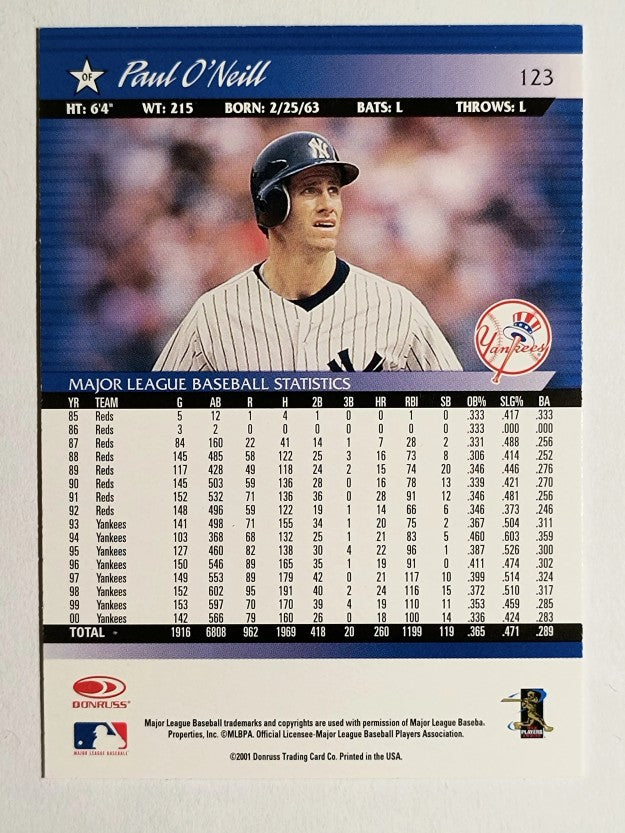 2001 Donruss #123 Paul O'Neill