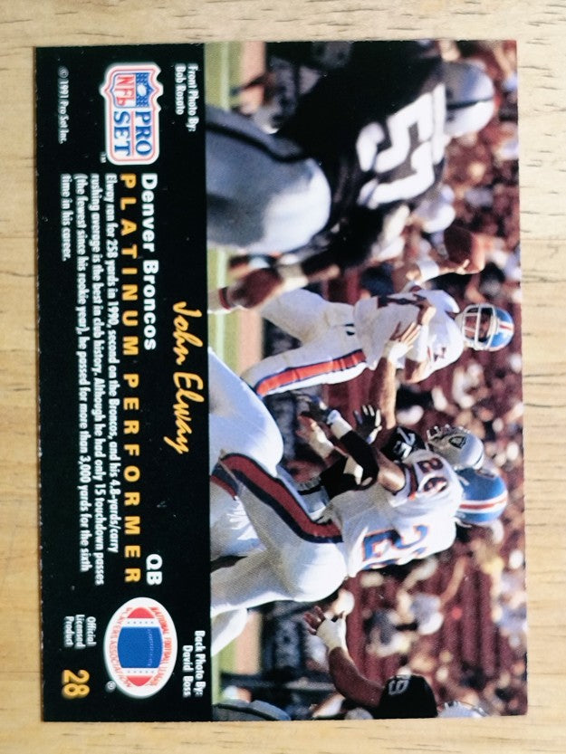 1991 Pro Set Platinum #28 John Elway