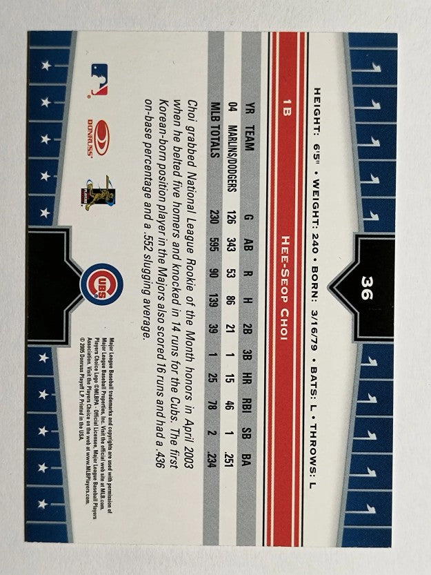 2005 Donruss Champions #36 Hee Seop Choi