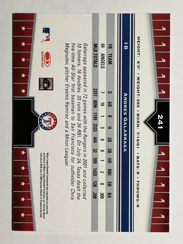 2005 Donruss Champions #241 Andres Galarraga Rgr